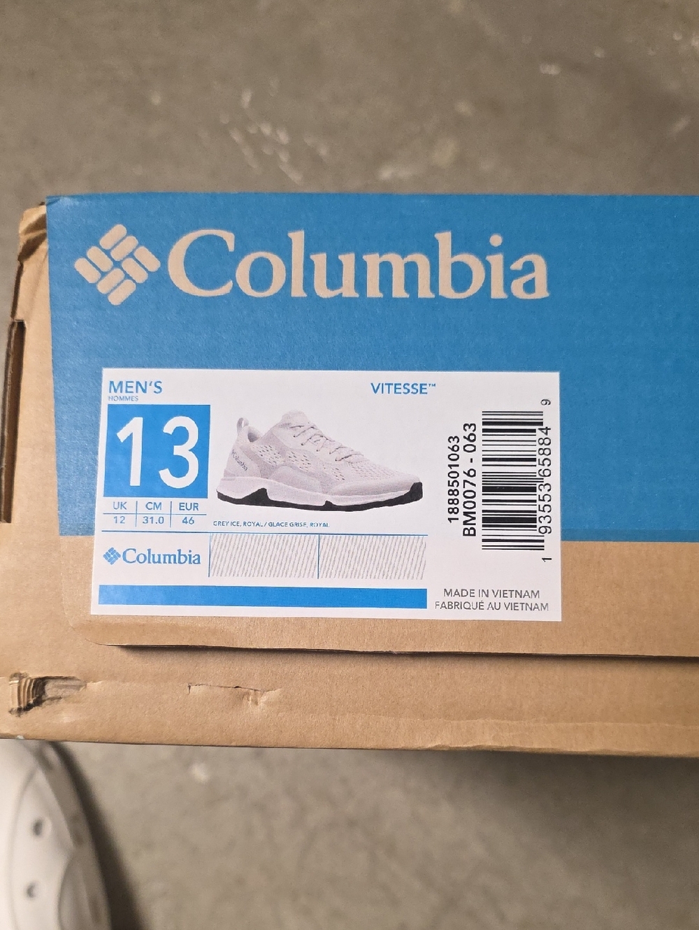 Columbia Vitesse Men’s Sneakers - Light Gray and White